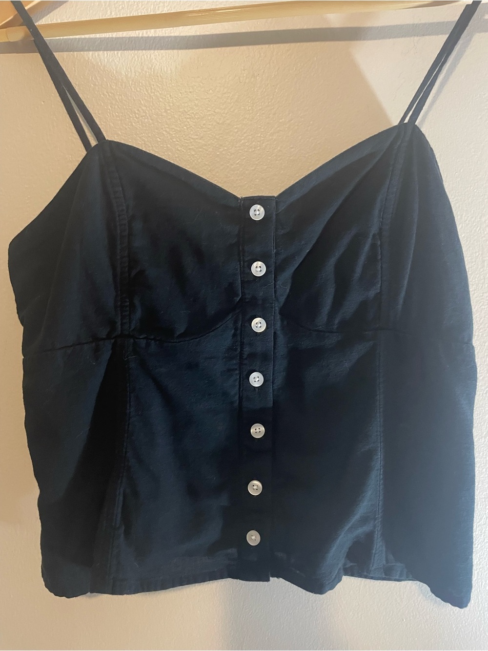 American Eagle Outfitters Black Button-Front Cami